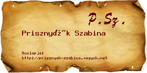 Prisznyák Szabina névjegykártya